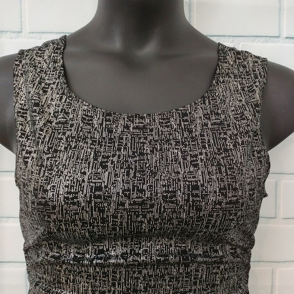 Out of Order Black & Silver Cutout Back Bodycon - Picture 2 of 6